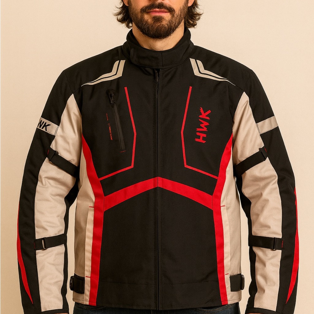 HWK Men's Black and Red Performance Jacket - Picture 3 of 4